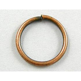Jump ring, antique red, iron