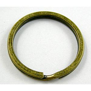 Key rings, flat, antique bronze, iron