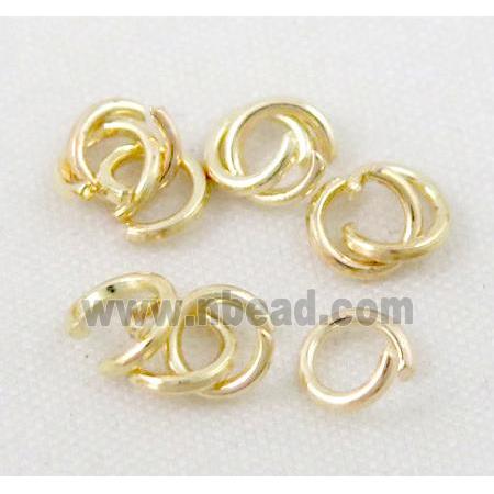 Open mouth Jump Rings, iron, light gold