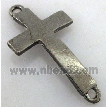 Bracelet bar, cross, alloy connector, black