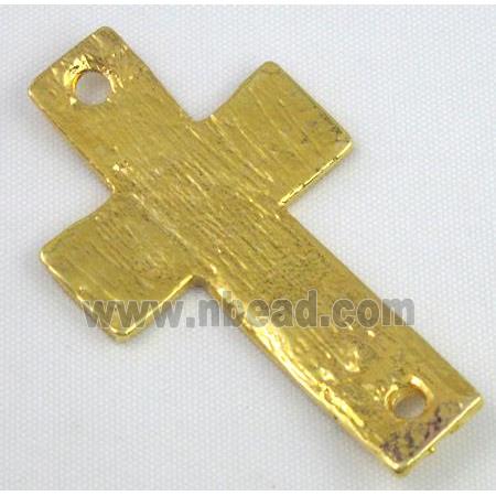 bracelet bar, cross, alloy connector, gold