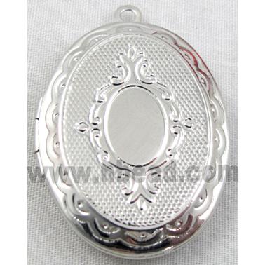 Necklace Locket pendant, copper, Platinum Plated