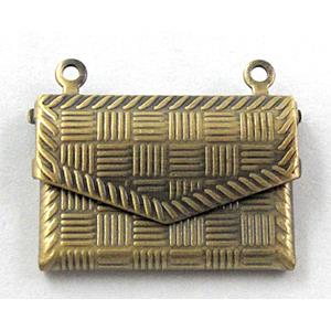 necklace Locket bag pendant, copper, Bronze plated