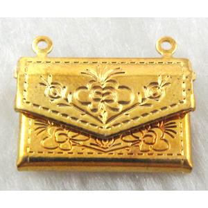 necklace Locket pendant, bag, copper, Golden plated