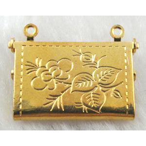 necklace Locket pendant, bag, copper, Golden plated
