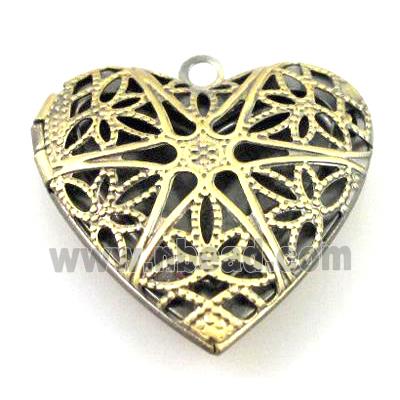 Locket, Heart Pendants, bronze
