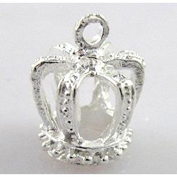 alloy pendant, crown, silver plated