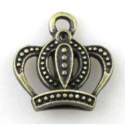 Alloy Crown Pendant, bronze