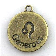 12 zodiac, Alloy pendant, bronze