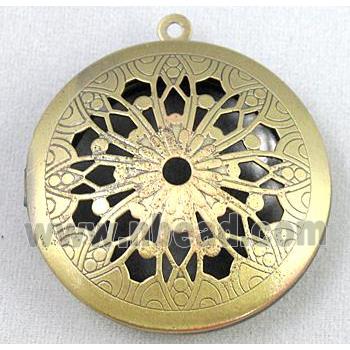 necklace Locket pendant, copper, bronze