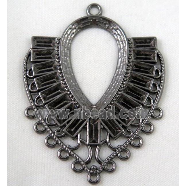 alloy pendant, gemstone setting, black