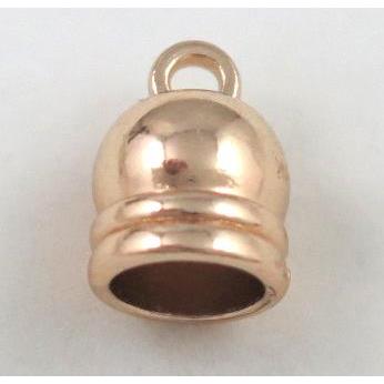 alloy tassel bail pendant, bellcaps, rose gold