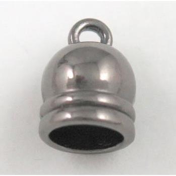 alloy tassel bail pendant, bellcaps, black plated