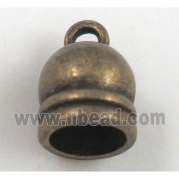 alloy tassel bail pendant, bellcaps, antique bronze