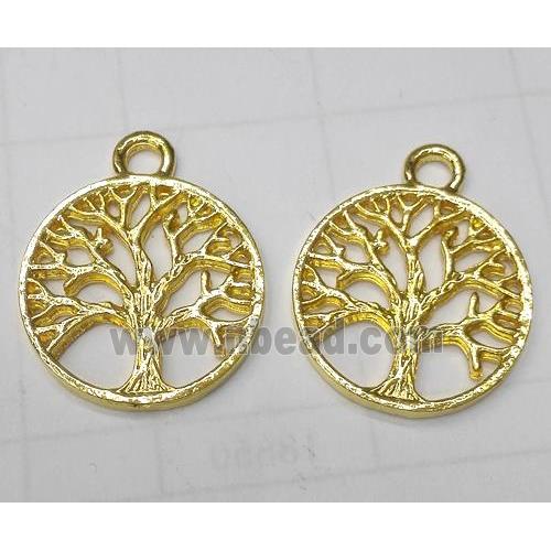 Alloy pendant, lift tree, gold plated