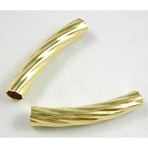 18K Gold Plated Light Curving Bracelet, necklace spacer Tube