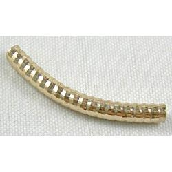 14K Gold Plated Light Curving Bracelet, necklace spacer Tube,Nickel Free