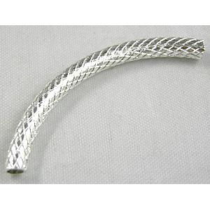 silver plated Curving spacer tube for bracelet necklace