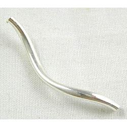 silver plated curving tube for bracelet/necklace