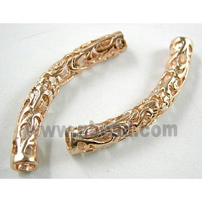 14k Gold Plated Bracelet, necklace spacer Tube, Nickel and Lead free