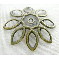 bead-caps, antique bronze, iron