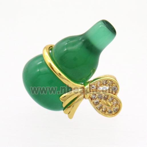 green cat eye stone gourd pendant