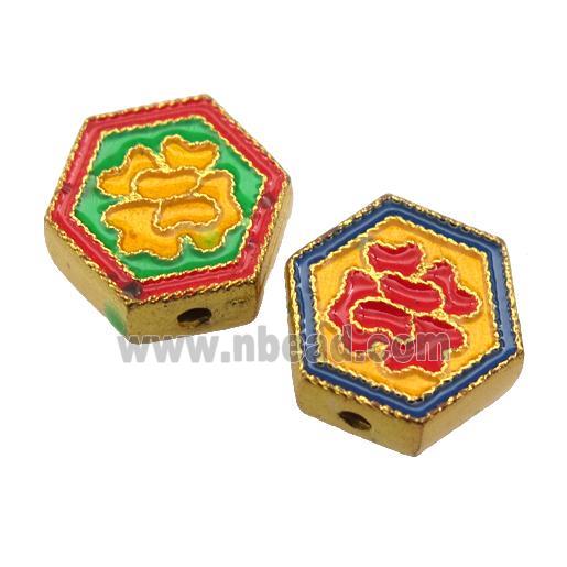 enamel alloy beads, gold plated