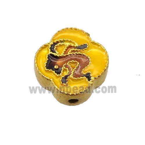 enamel alloy beads, Chinese Zodiac Monkey, gold plated