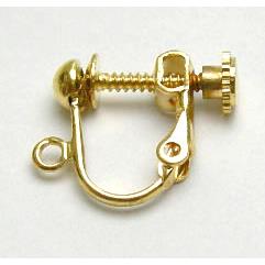 Earring Clip, copper, screw, gold plated