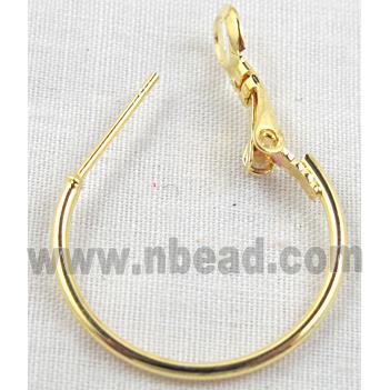 leaverback earring hoop, gold plated