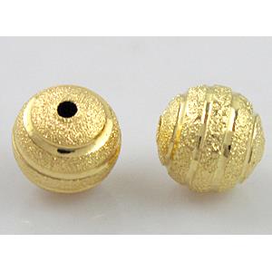 stardust beads, copper, gold plated, round, matte