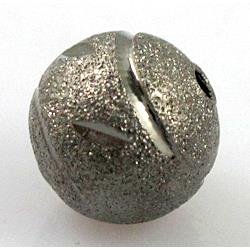 stardust beads, copper, black, round, matte