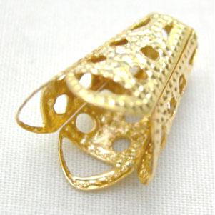 golden jewelry flower BeadCap, iron