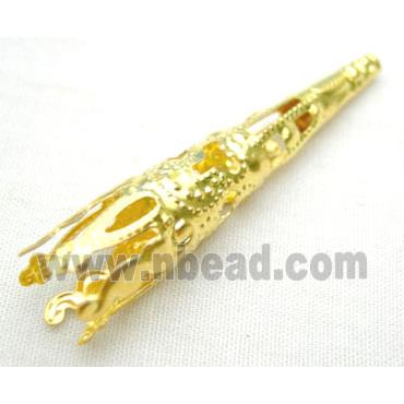 Golden Jewelry Flower Caps, iron