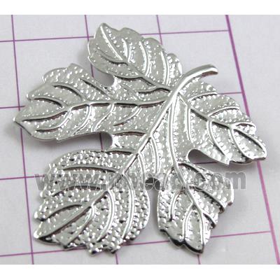 Baroque Style, Platinum Plated Jewelry Findings Leaf Pendant, Nickel Free