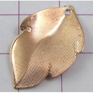 leaf Pendants, copper, gold plated, nickel free