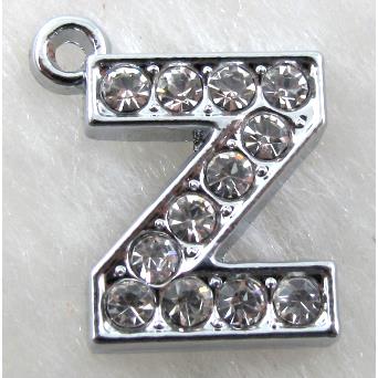 Alphabet pendants, Z-letter, rhinestone