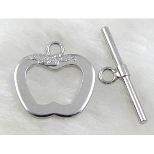 Platinum Plated Copper Jewelry Toggle Clasp, Lead Free, Nickel Free