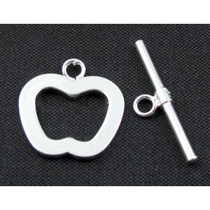 Silver Plated Copper Jewelry Toggle Clasp, Lead Free, Nickel Free