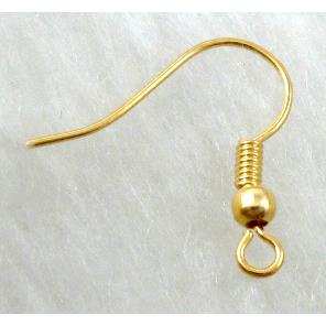 Gold Plated Copper Earring Hook, Nickel Free