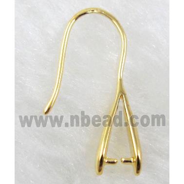 Gold Plated Copper earring Hook and Pinch Bail, Nickel Free