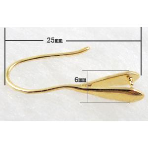 Gold Plated Copper earring Hook and Pinch Bail, Nickel Free