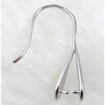 Platinum Plated Copper Earring Hook and Pinch Bail, Nickel Free