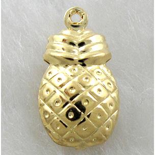 copper pineapple pendants, Golden plated