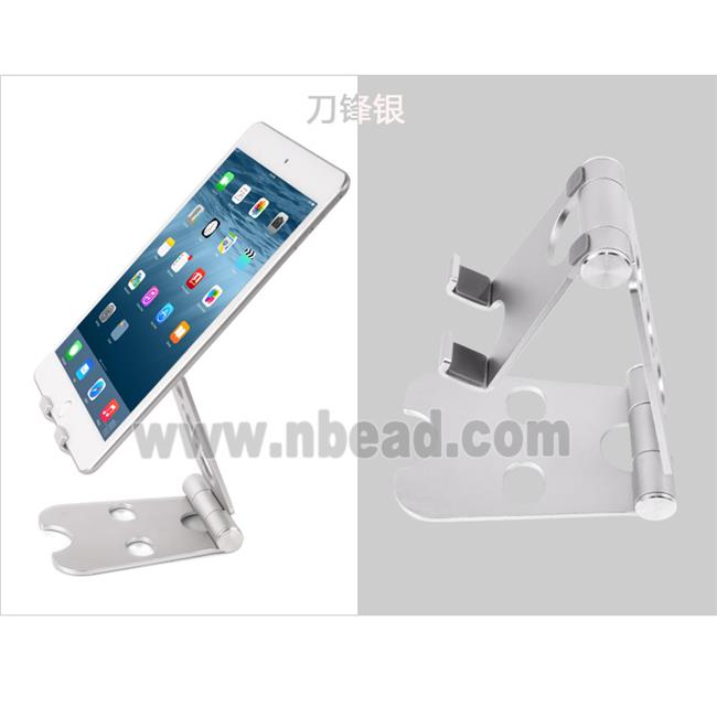 Adjustable Cell Phone Stand, Aluminum, Portable Desktop Phone Holder Dock, black plated