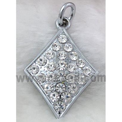 Platinum Plated Jewelry Pendant Enchase Rhinestone