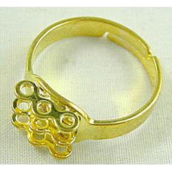 adjustable Finger Ring Setting, copper, gold plated
