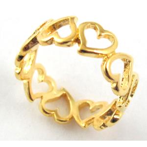 gold plated Copper heart Ring