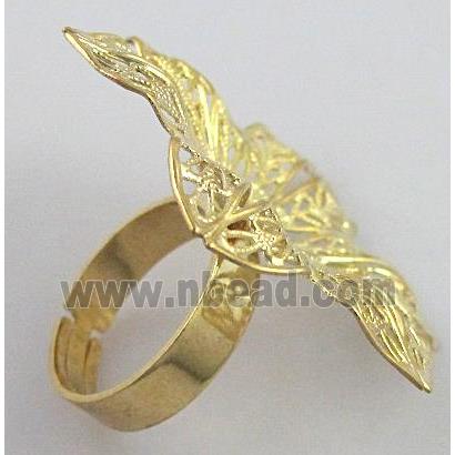 adjustable finger Ring, copper, gold