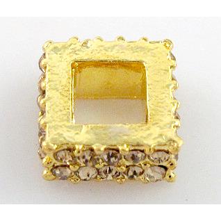 alloy bead with rhinestone, gold